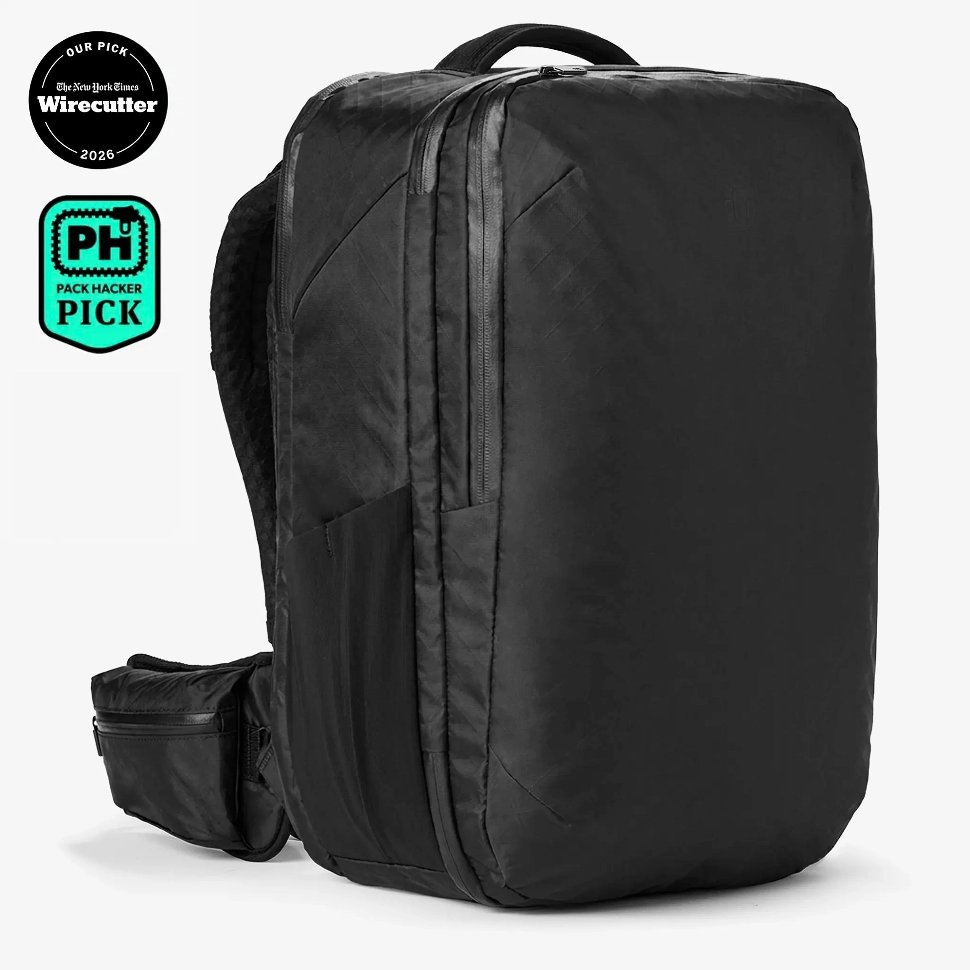 Pro Backpack 40L standing inside a carry-on sizer outline